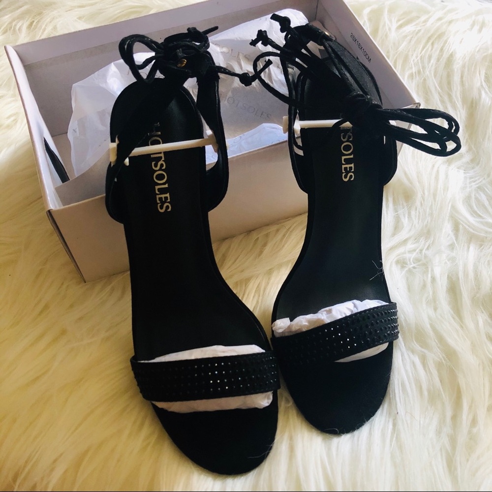 NEW Hotsoles open toe sling back tie string heels